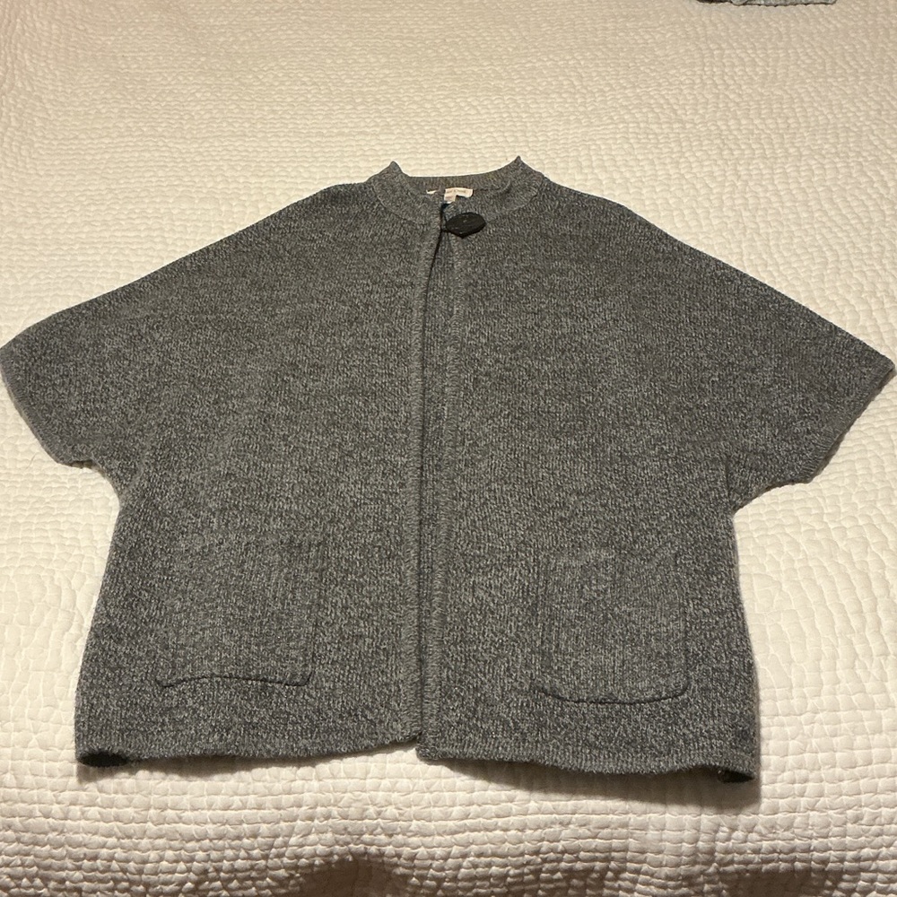 Coldwater Creek Gray Heathered Knit Buttoned Cardigan
